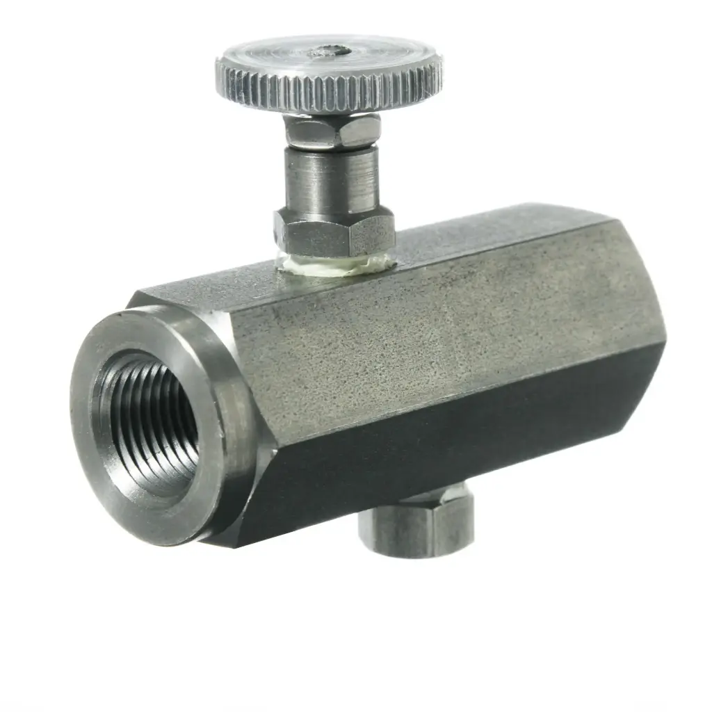 FLOW CONTROL VALVE 1/8" NPTF, S/S Body, Max PSI 5000 (345 Bar), With Knob, Variable Flow Restrictor With Free Reverse Flow F10SSSK