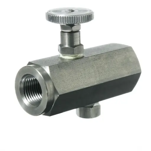 FLOW CONTROL VALVE 1/8" NPTF, S/S Body, Max PSI 5000 (345 Bar), With Knob, Variable Flow Restrictor With Free Reverse Flow F10SSSK