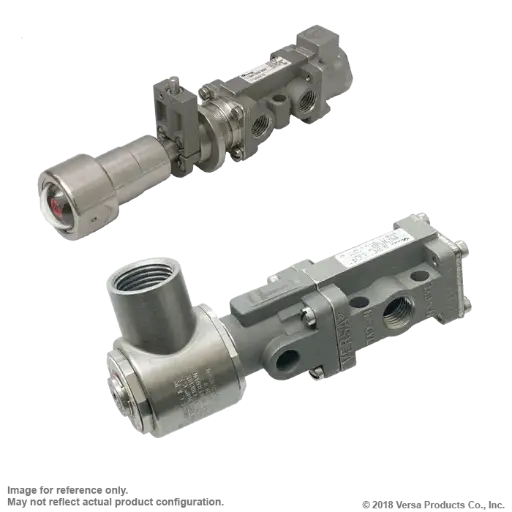 BAA-3309-900N-43E 3/2 Way, N.C., Air Latch Pilot Operrated / Spring Return, Manual Reset Knob Non-Latching, Indicating